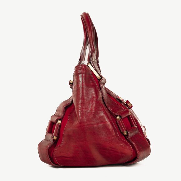 Jimmy Choo Mahala Red Slouchy Leather & Suede Shoulder Bag - Picture 3 of 13